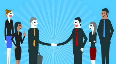 clipart business people with two businessmen shaking hands